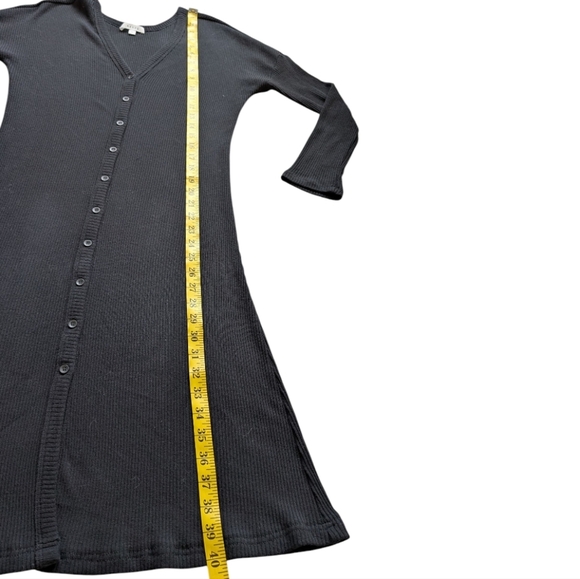 Vetta Capsule The Long Cardigan Ribbed Midi Dress Belt Black Tencel Women's Med - Picture 16 of 16